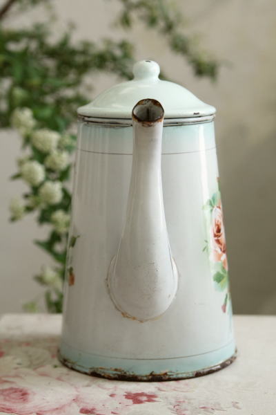 フランスアンティークジャピー社ダブルパンジーホーロースーピエール