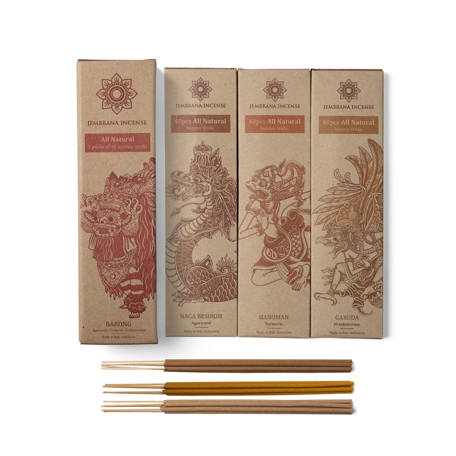 Mix Natural Incense Stick - Agarwood, Frankincense, Turmeric