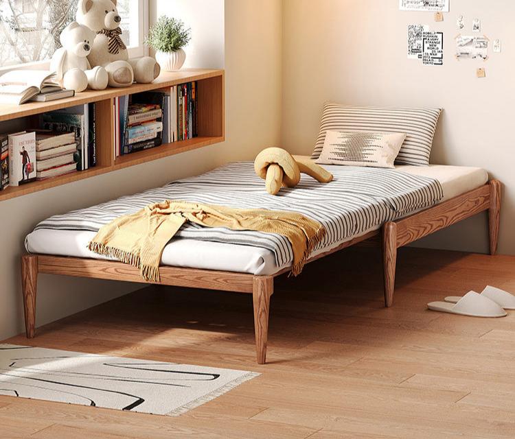 伸縮式すのこベッド アッシュ材ベッドフレーム単品-fjjj-1652