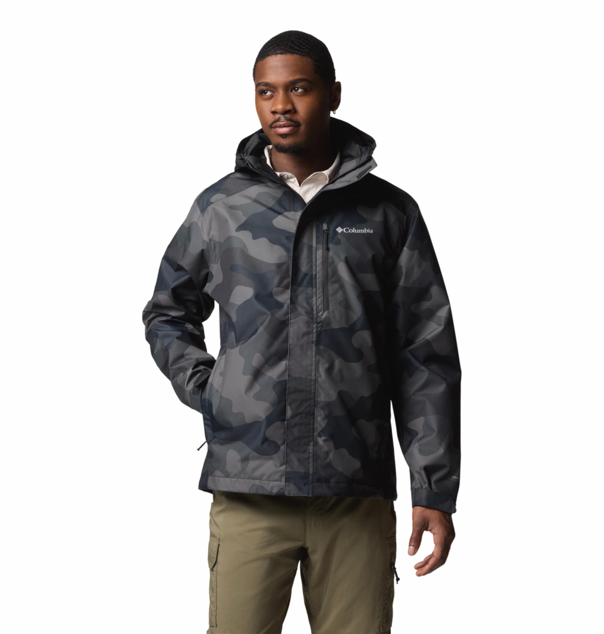 Columbia Men Black Hikebound II Printed Jacket Waterproof