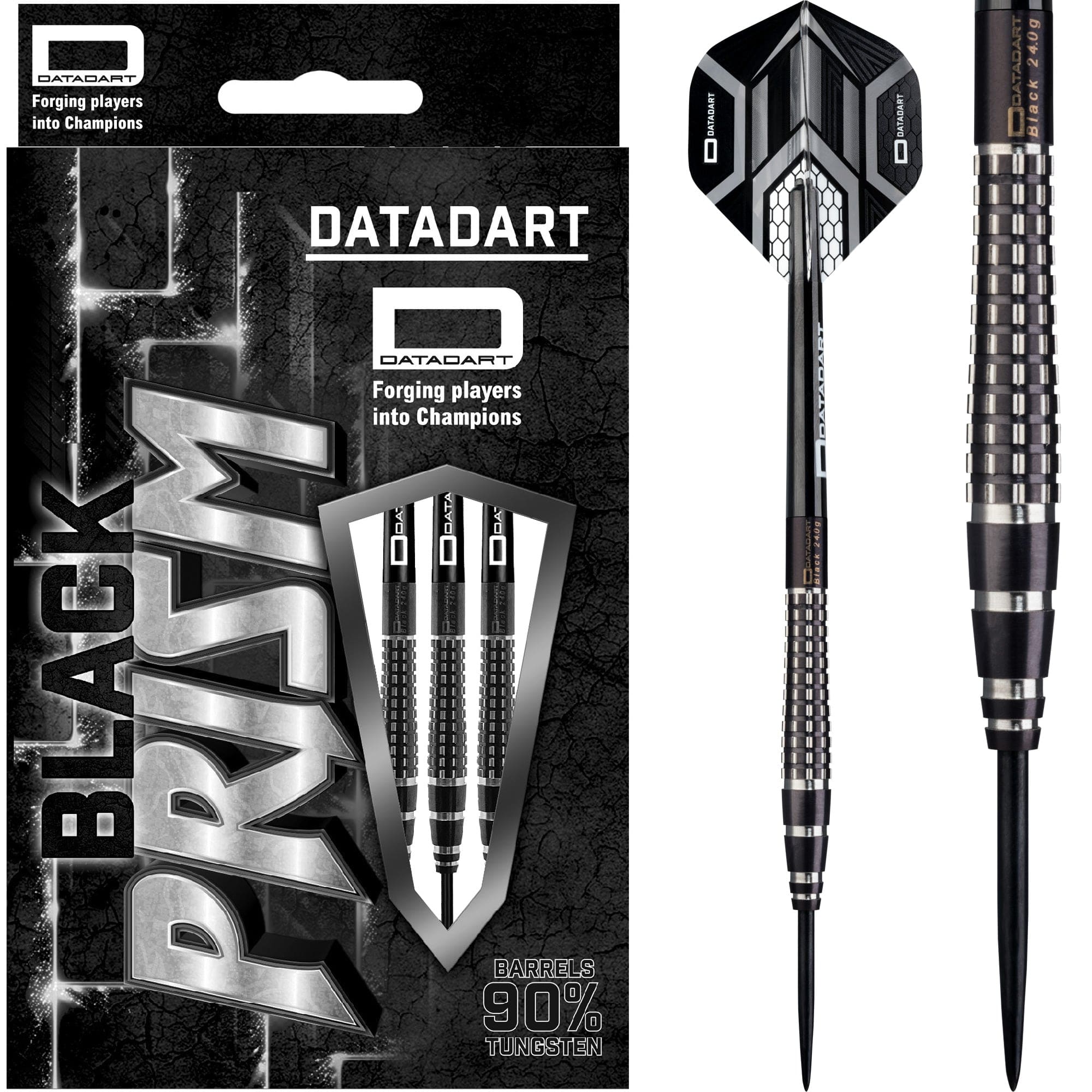 Datadart Black Prism Darts - Steel Tip - Black Titanium