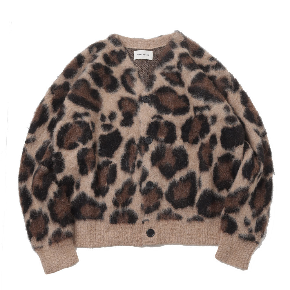 JAGUAR JACQUARD CARDIGAN NATURAL COLOR ALPACA (A23C-12SW01C
