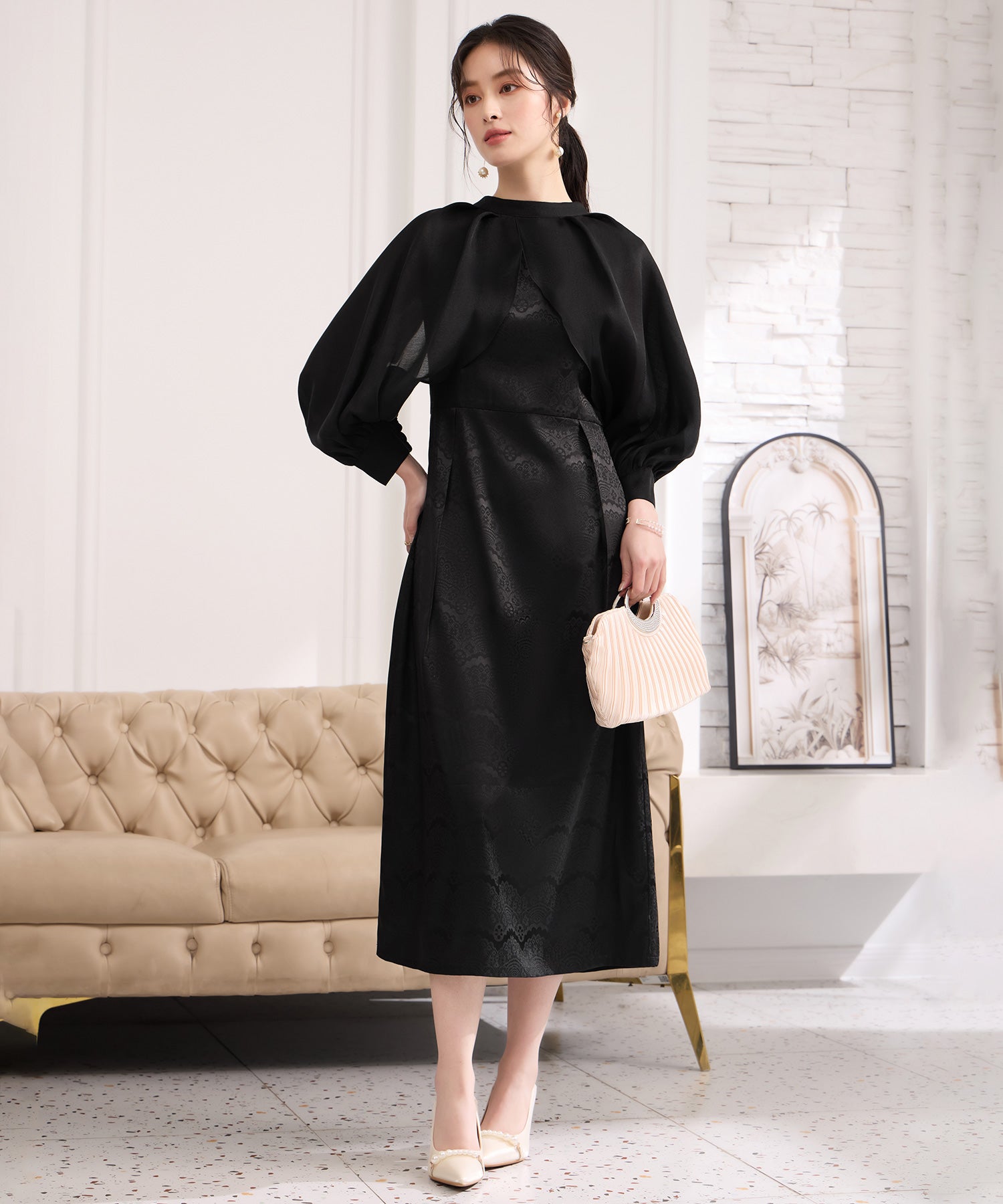 2wayサテンボレロ付きパーティードレスcy88655 ブラック – [公式