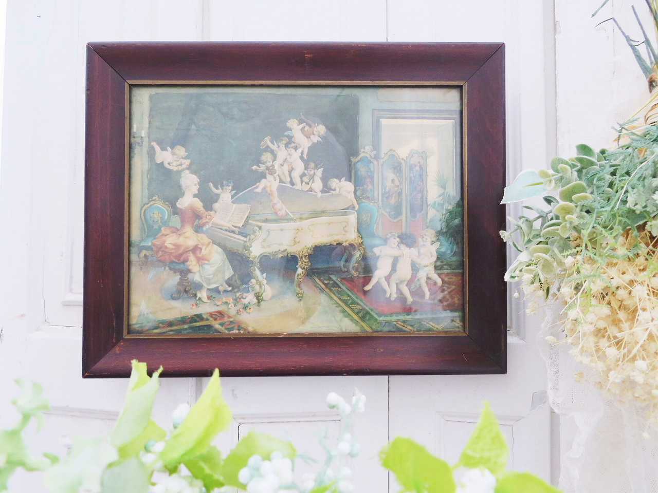 アンティーク絵画 女神 天使 年代不明 ヴィンテージ絵画 アンティーク