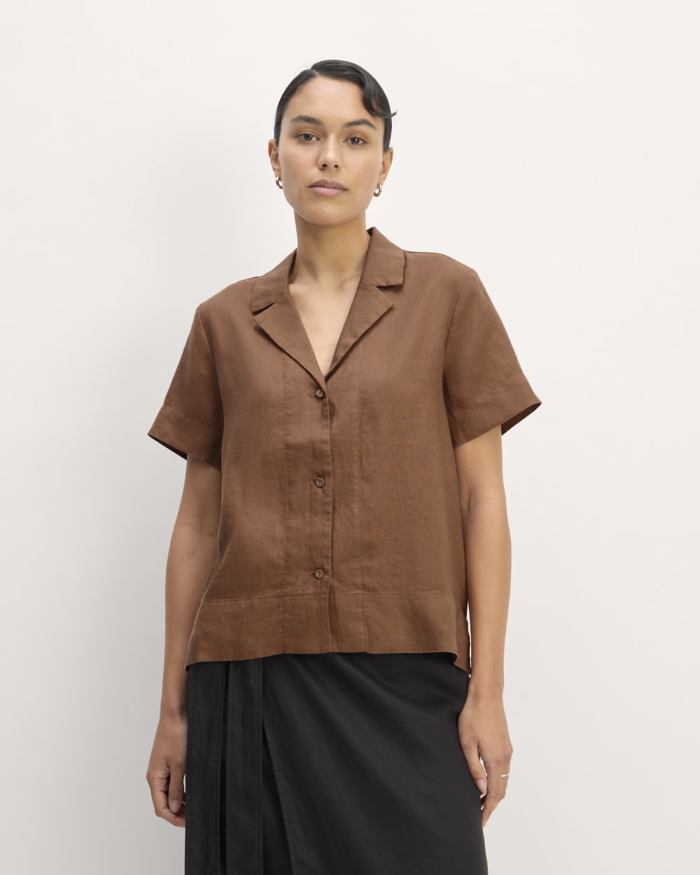The Notch Shirt in Linen | Carob Brown – Everlane