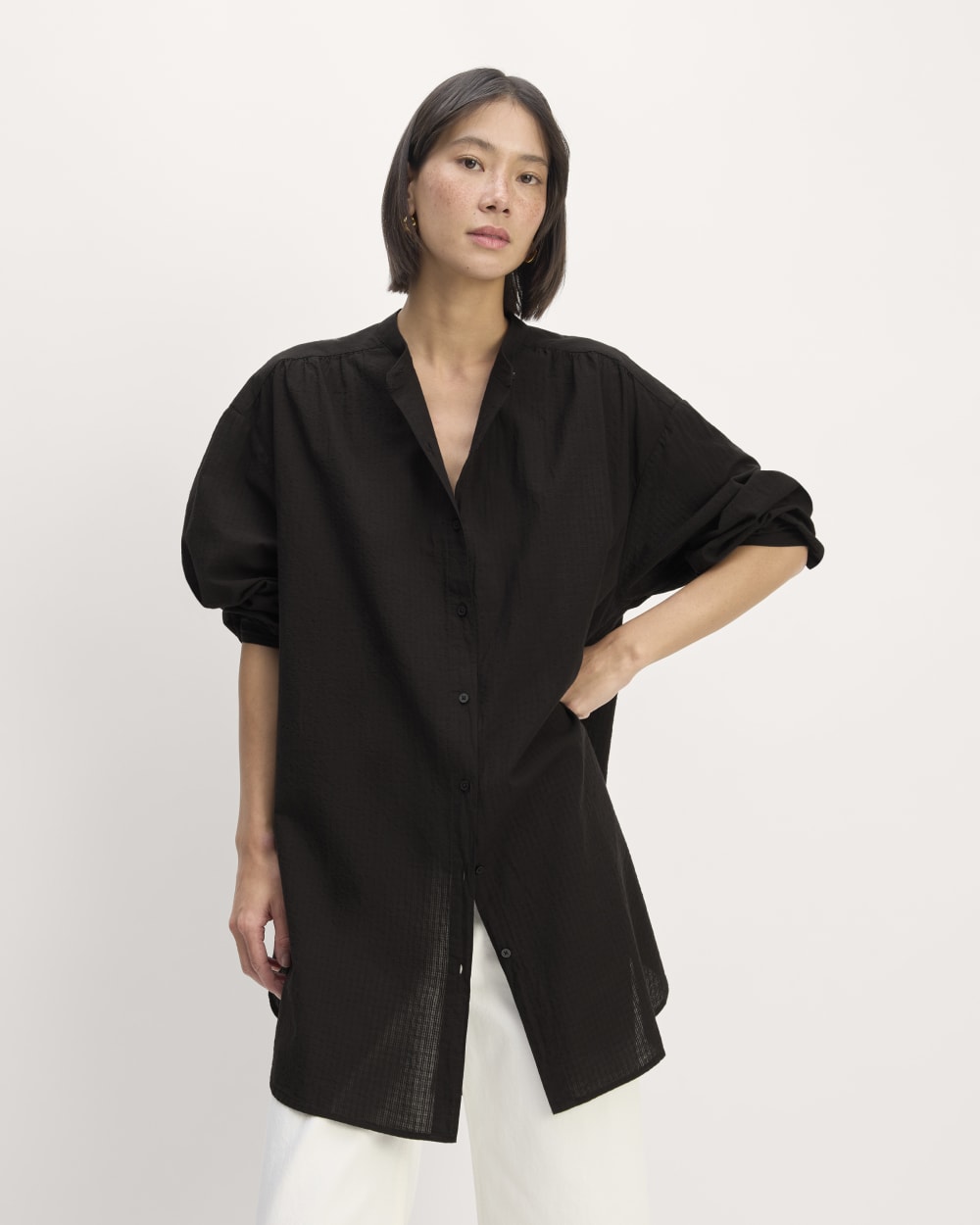 The Gauze Oversized Shirt | Black – Everlane