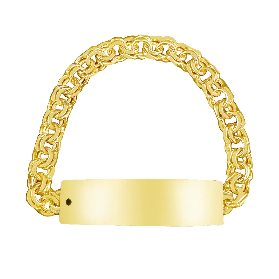 10K yellow gold chino link ID kids bracelet – Exotic Diamonds