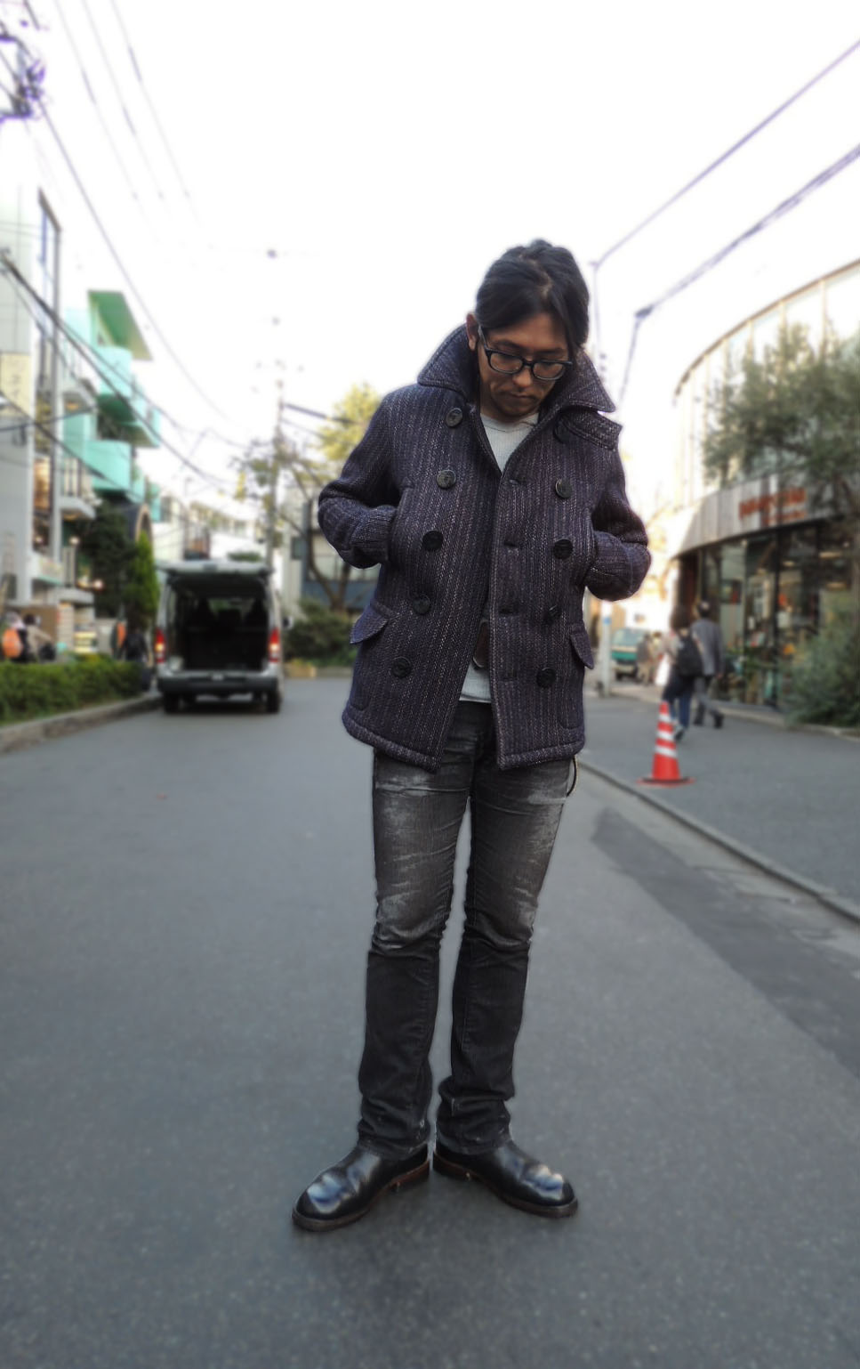 ブラウンズビーチクロスピーコートネイビー