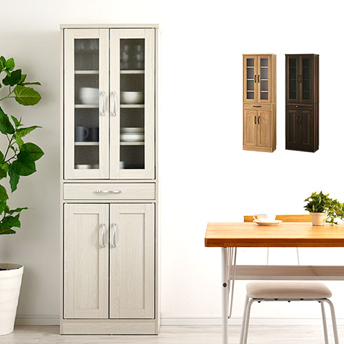 キッチン収納 食器棚 ハイタイプ おしゃれ ぼん家具 KCB000014