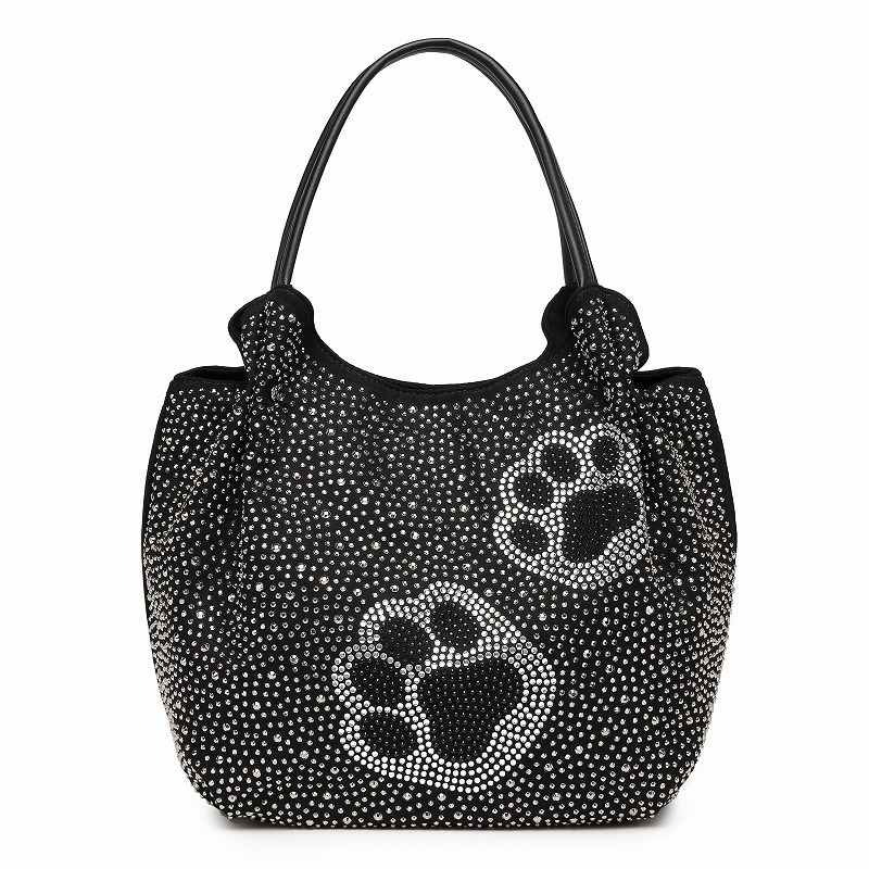 新作 ラインストーントートバッグ キャット 猫肉きゅうモチーフ