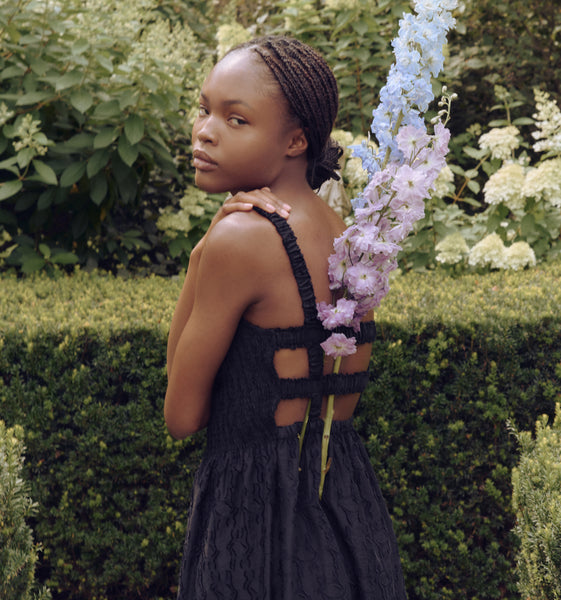 The Anita Nap Dress - Black Fil Coupé – Hill House Home