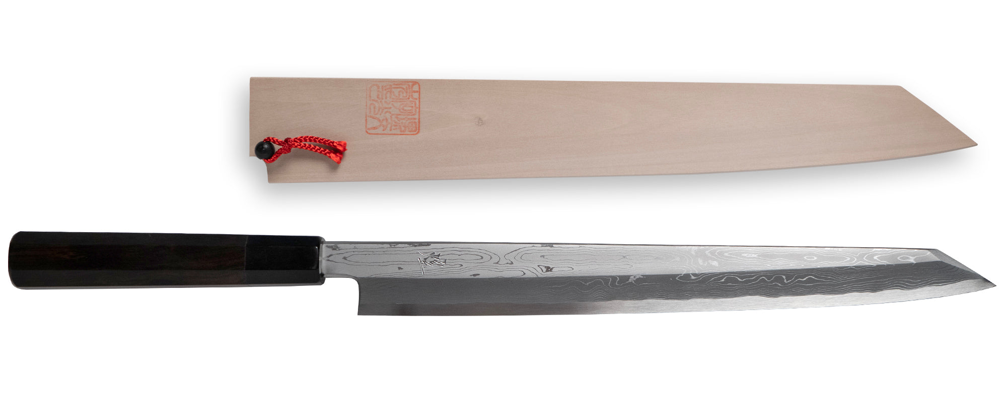 中川作 煌 青一鋼 墨流し 切付柳刃包丁 鞘付き – 堺一文字光秀