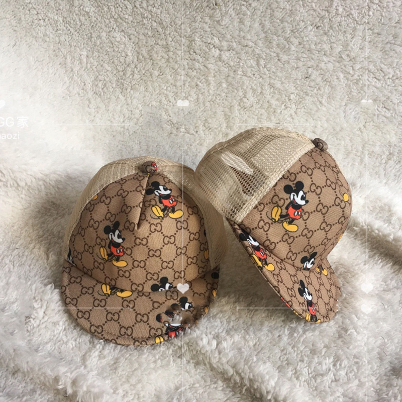 GGキャップ 経典ロゴ 子供用 ベースボールキャップ ミッキー付き