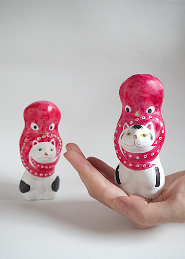 山形県米沢市の相良人形「猫に蛸」ver.JETLINK｜ジェットリンクの民芸