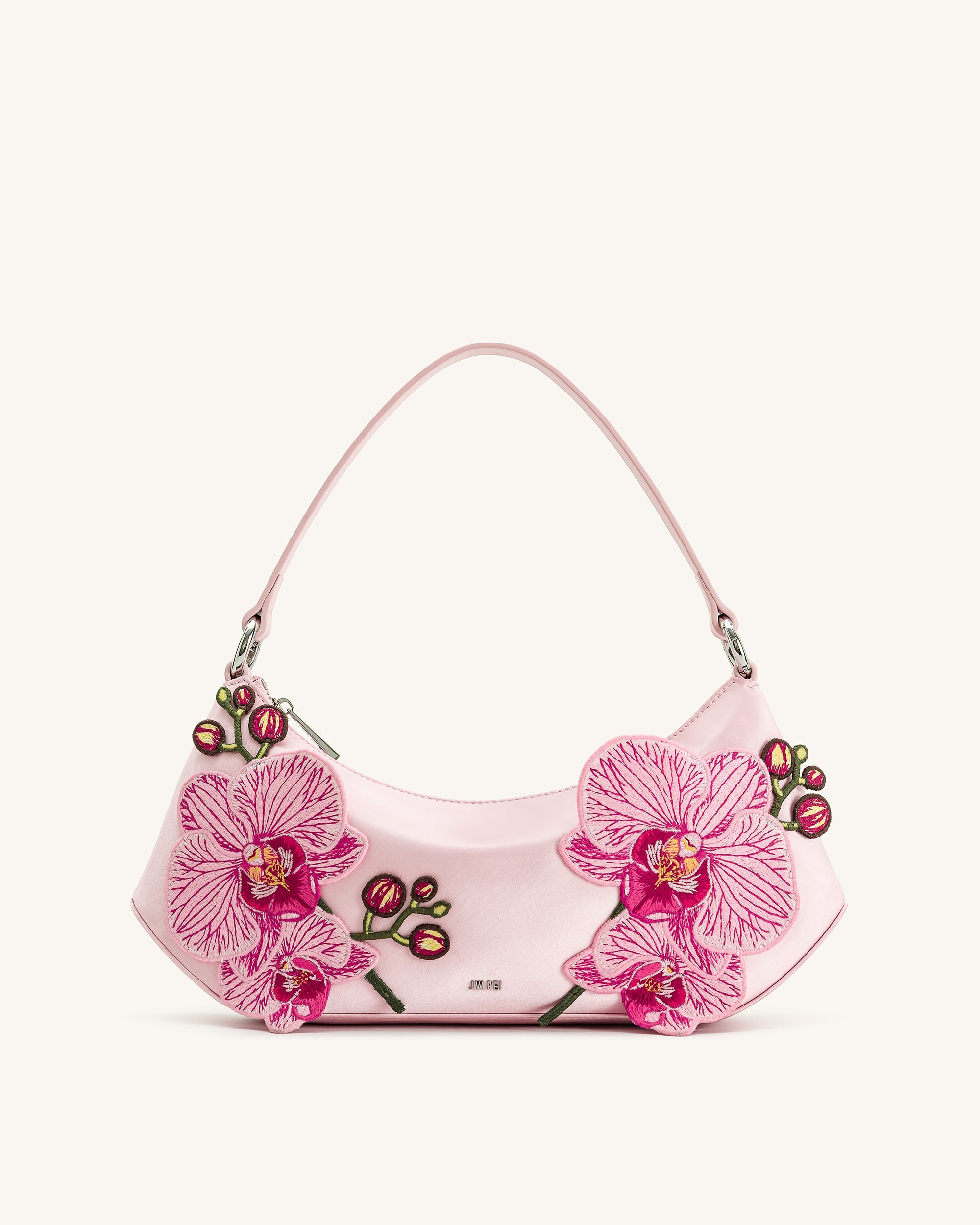 Lily Orchid Embroidered Shoulder Bag - Pink | JW PEI