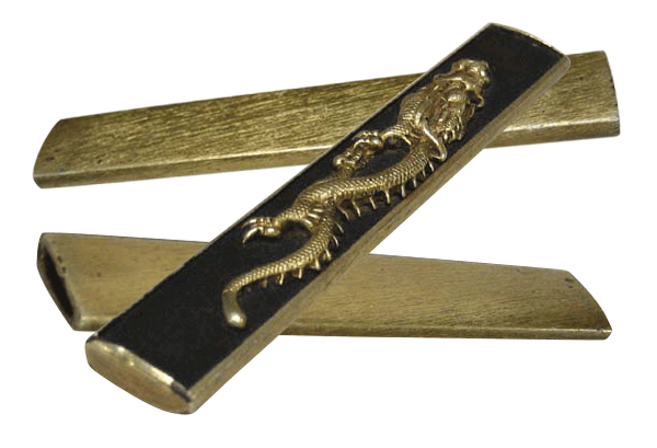 日本刀装具 赤銅波紋龍高彫鍍金小柄 武具小道具 古後藤 小柄 加賀