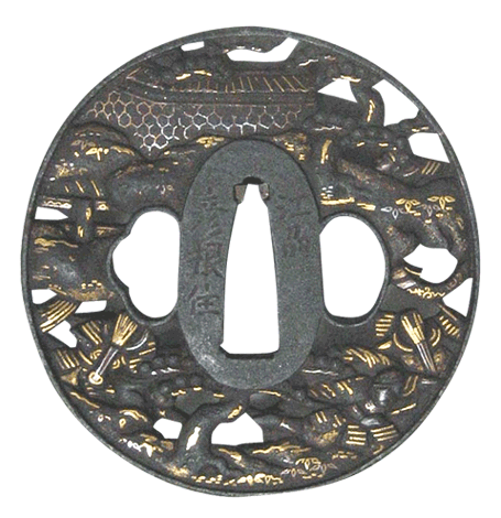 鐔 服部美術店 つば 藻柄子入道宗典 鍔 Tsuba samurai battle Hattori