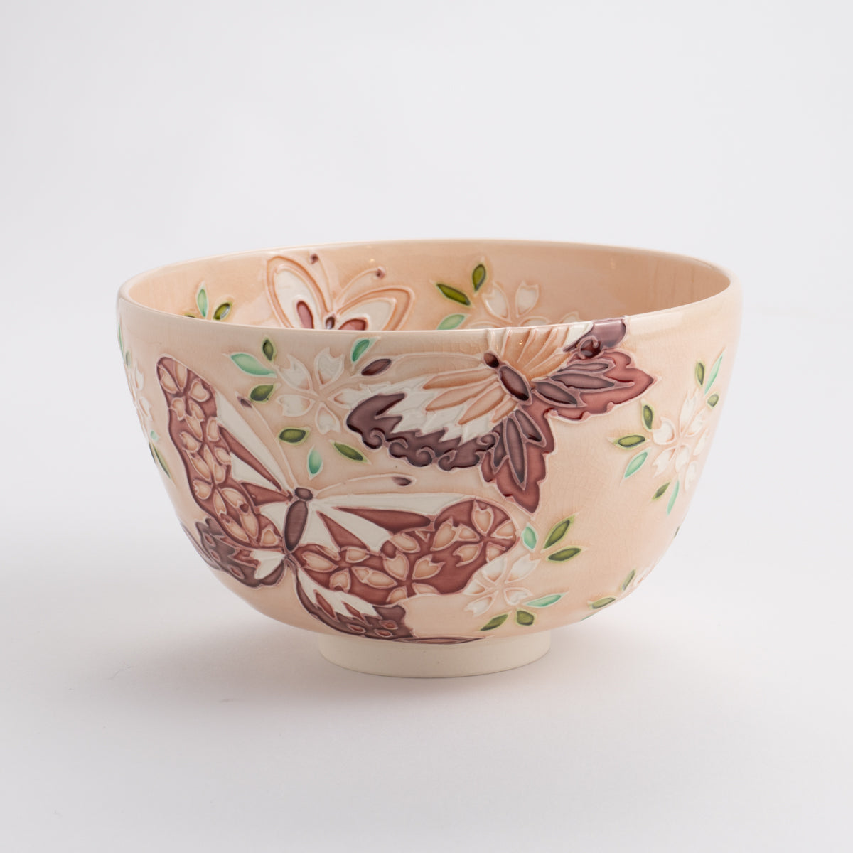 京都 清水焼】抹茶碗 淡桃交趾 満開の桜 山本一如｜コトポッター