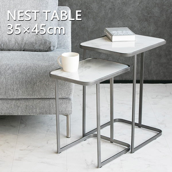 lushroom ネストテーブル セラミック 大理石柄 サイドテーブル