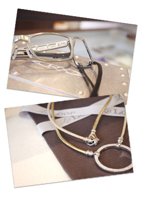 希少　la loop ラループ　グラスホルダー　眼鏡ホルダー　ピンク　シルバー La Loop（ラ・ループ）のグラスホルダー | 福岡市薬院のメガネ専門店