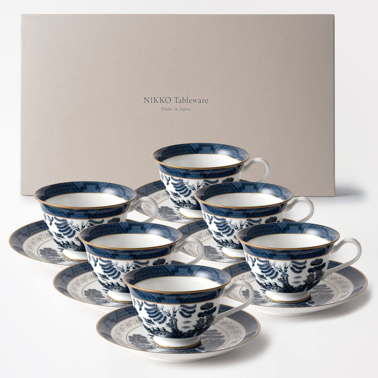 兼用碗皿 (6客)｜レトロカフェ食器カップソーサー｜SANSUI｜ニッコー