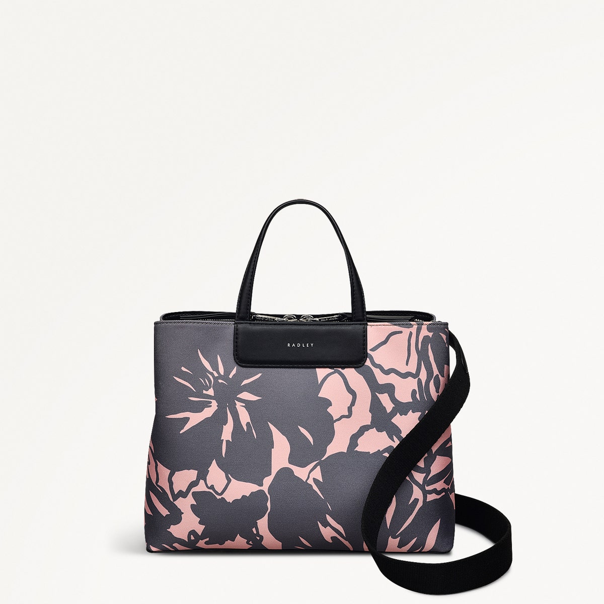 Responsible Ziptop Floral Grab Bag Black | Southwell Gardens SS25