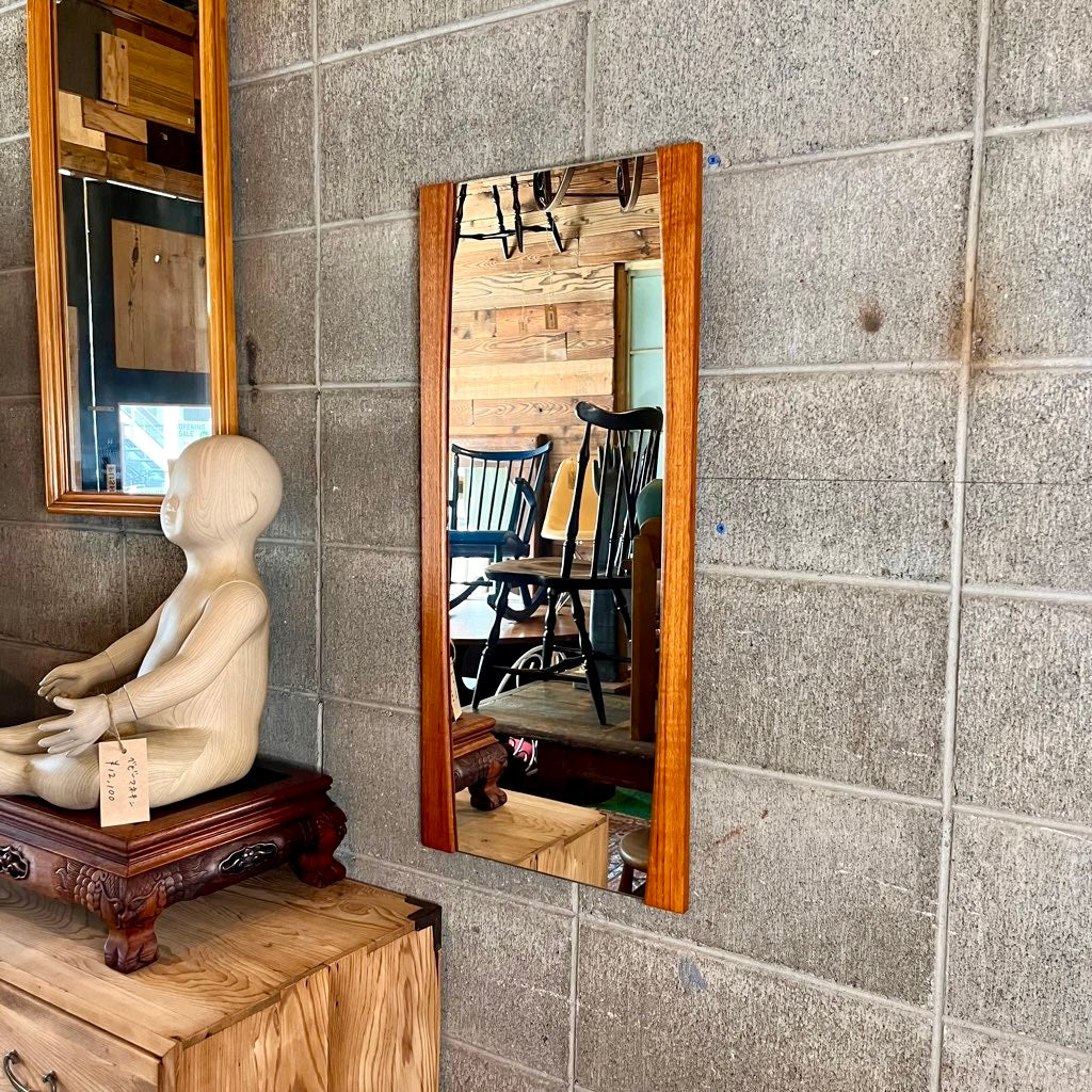 アンティーク ウォールミラー 鏡 円 中古 シンプル 和 古民家 長方形