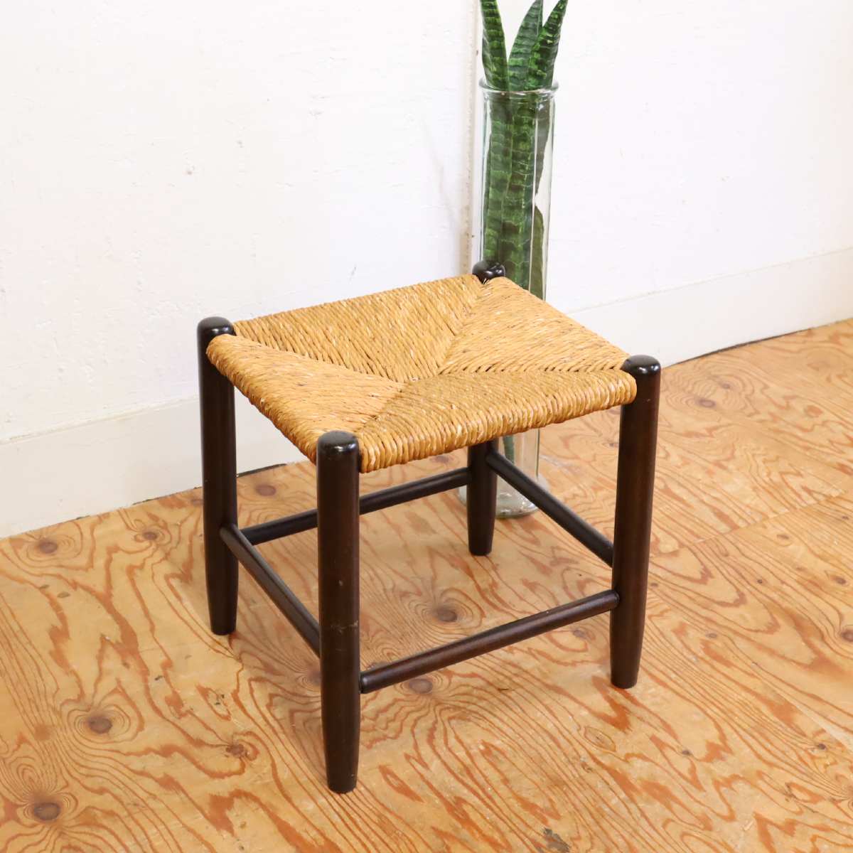 編み編みチェア ラッシ スツール 椅子 ヴィンテージ 編み編みチェア