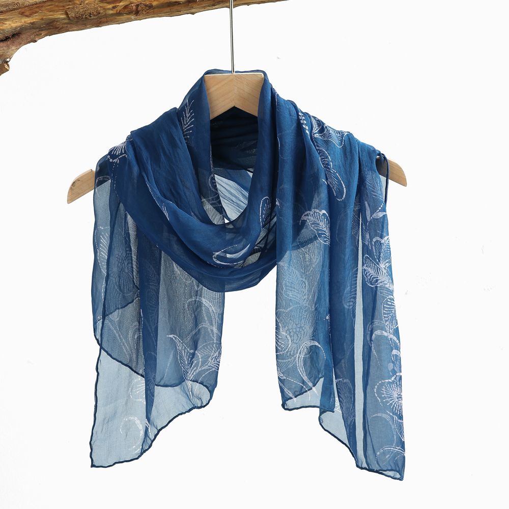 New Arrival Miao Batik Silk Scarf - Eco-Friendly Natural Dyed