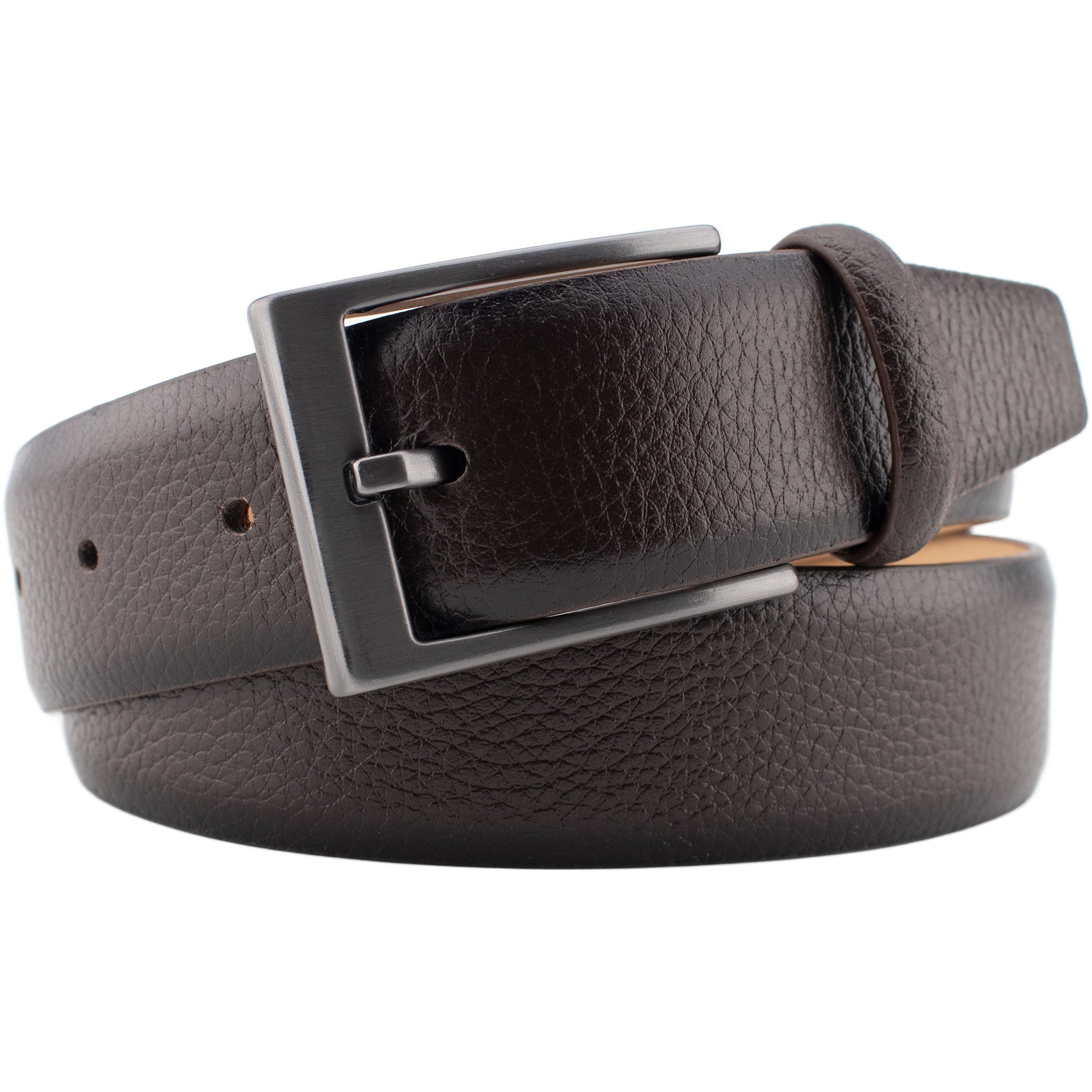 Dark Brown Pebble Leather Belt – DIBI