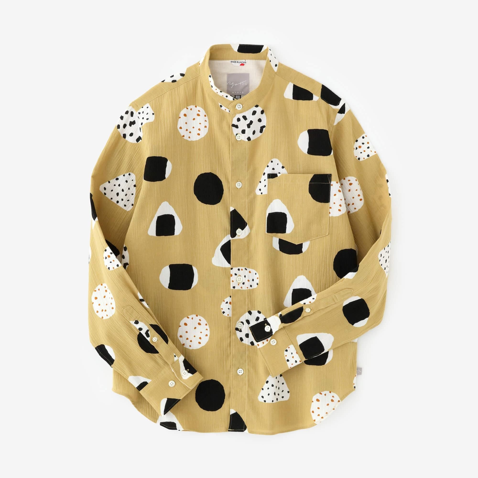 3月10日頃発送予定】高島縮 20/20 スタンドカラーシャツ／おむすび