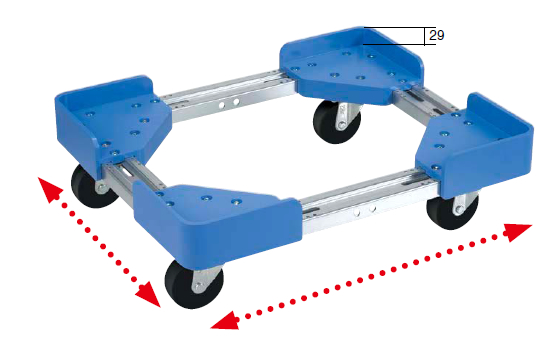 伸縮式樹脂台車 | 特許商品のご案内 ｜ 株式会社サカエ