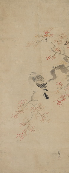 狩野古信「花鳥図」：B-2416[掛け軸]古美術谷口