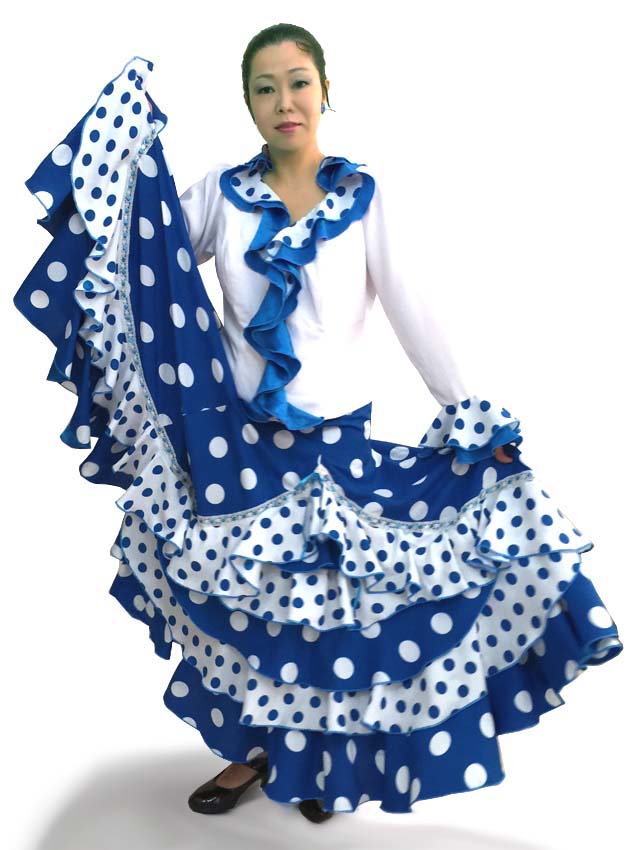 裾フリルが豪華なツーピースフラメンコ衣装。「ロゼ花子」のドレスは