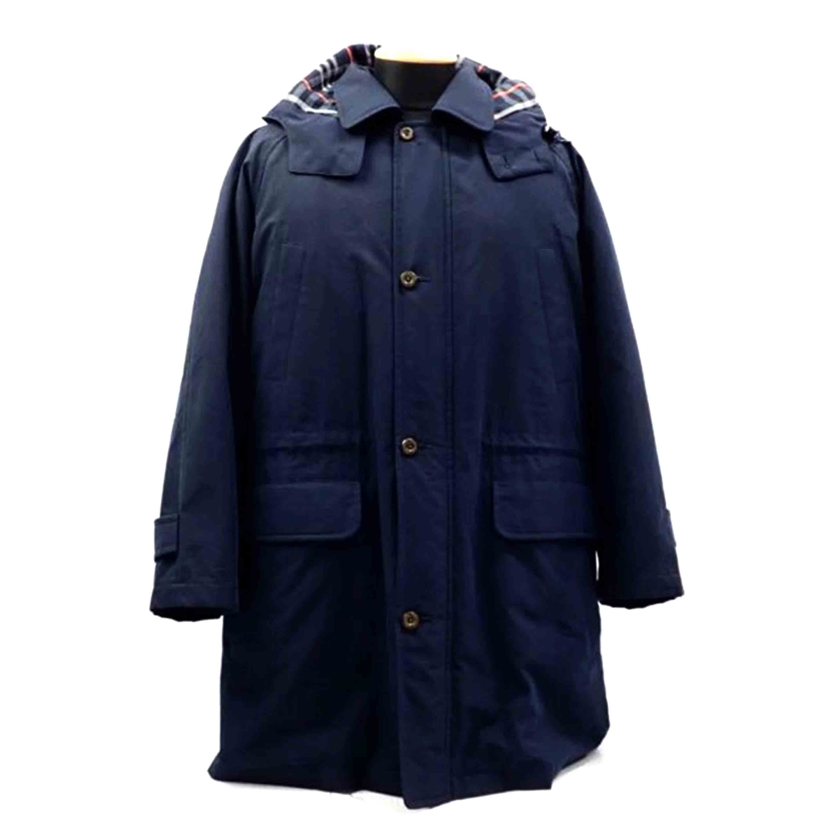 バーバリー ステンカラーコート ノバチェック ダウンライナー ネイビー