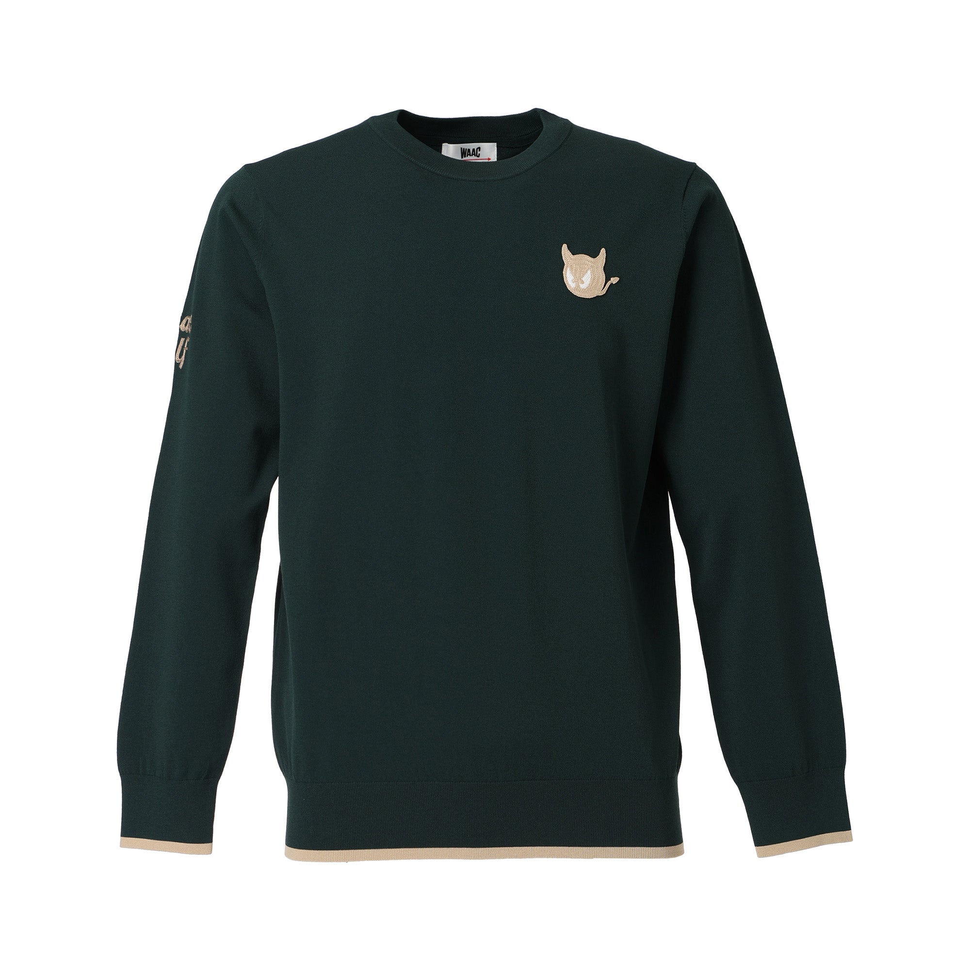 MEN シーズナルニットプルオーバー ダークグリーン