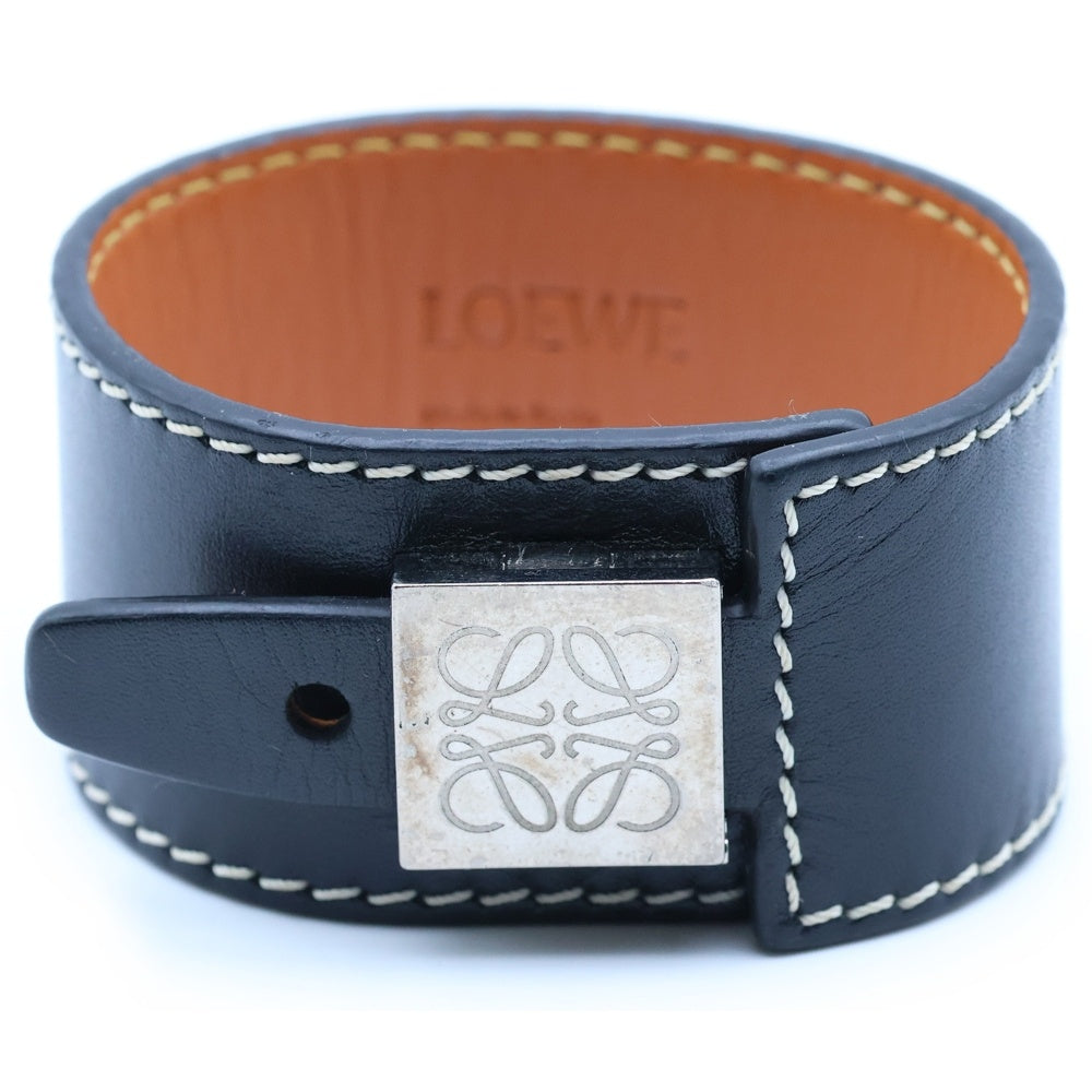 LOEWE(ロエベ) アナグラム レザー ブレスレット ブラック 181951