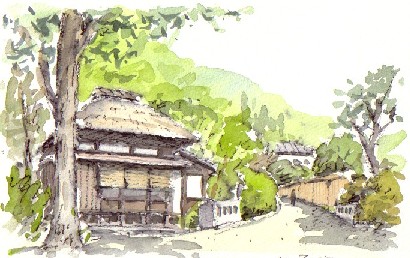 鎌倉 藤森悠二 水彩画 名月院 教室