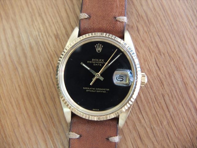 ロレックス パーペチュアルデイト 14K オニキス文字盤 ｜ 希少な