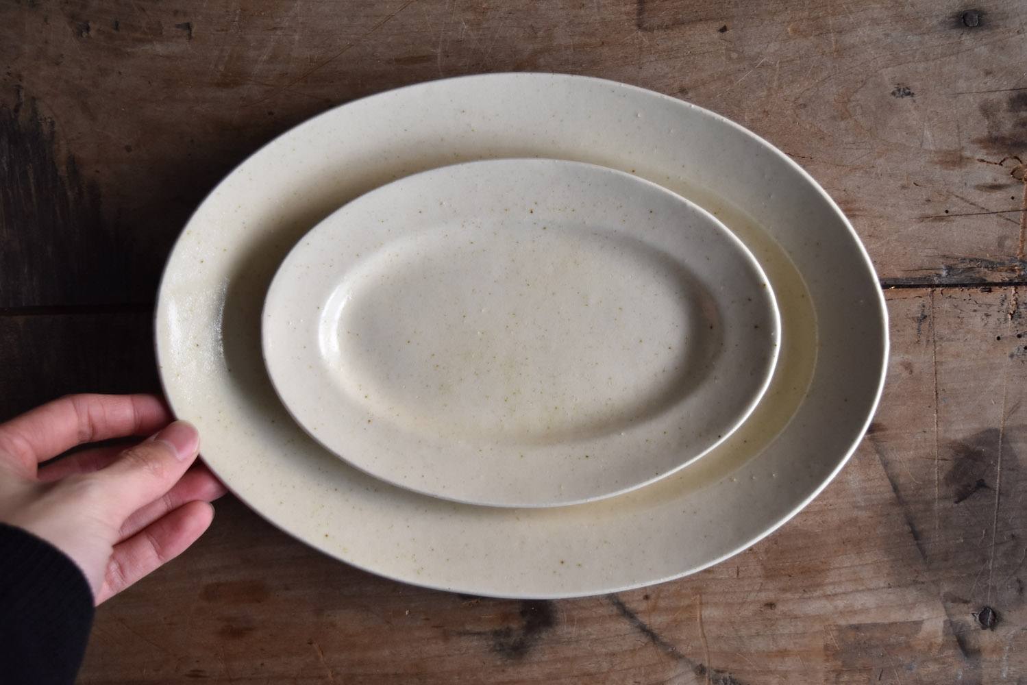 リム皿　岡田直人 美品】岡田直人 *リム皿 12cm*食器お皿キッチン作家ホワイト【陶器