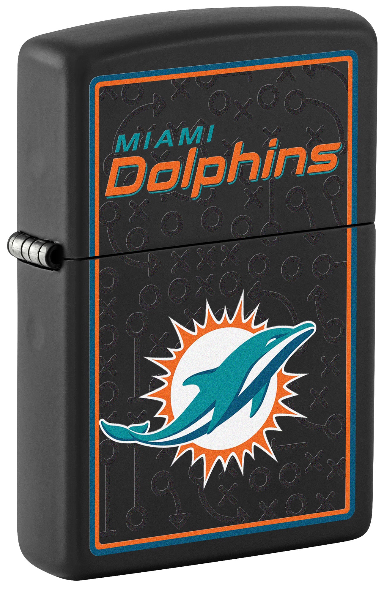 Zippo NFL Miami Dolphins Playbook Design Black Matte Windproof