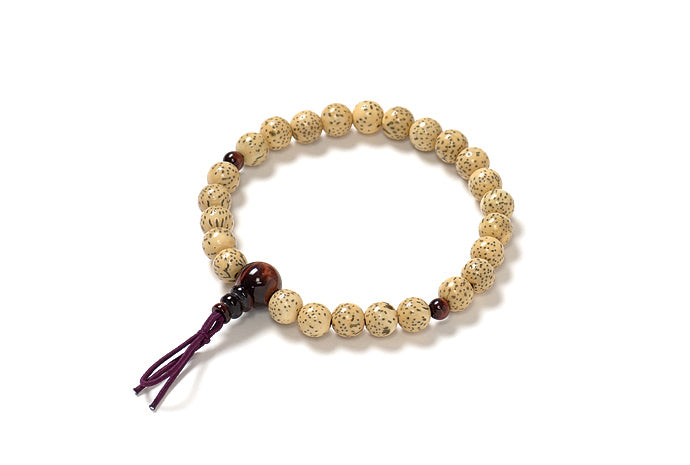 星月菩提樹7ミリ腕輪念珠赤虎目石仕立 – 京念珠ぜにや