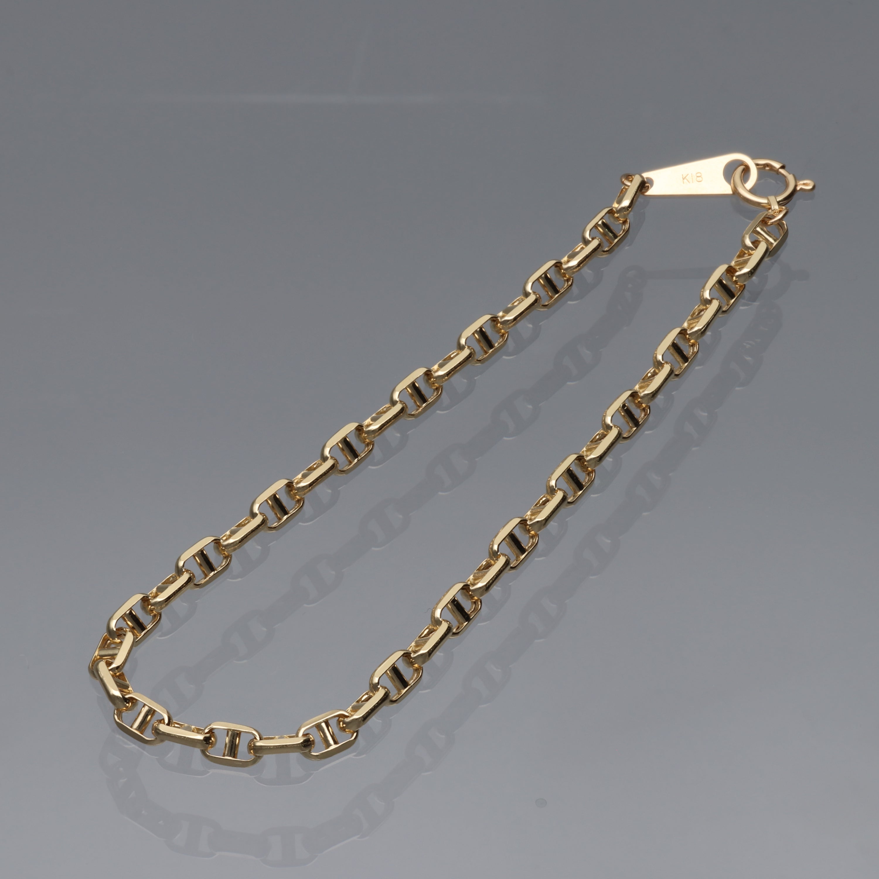 9月限定価格オーダー】K18 中空スカルチェーン ブレスレット｜GAUR-0005