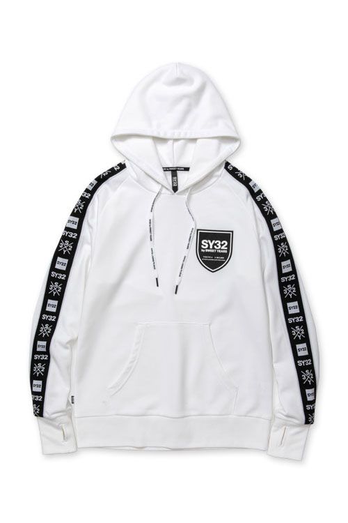 SY32 by SWEET YEARS - ラインテーププルオーバーパーカー ホワイト