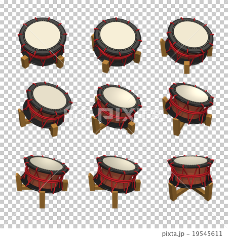 締め太鼓 斜め 3D 9パターンのイラスト素材 [19545611] - PIXTA