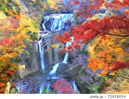袋田の滝のイラスト素材 [72958054] - PIXTA