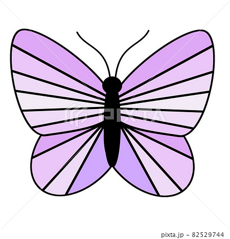 ラベンダー色のちょうちょのイラストのイラスト素材 [82529744] - PIXTA