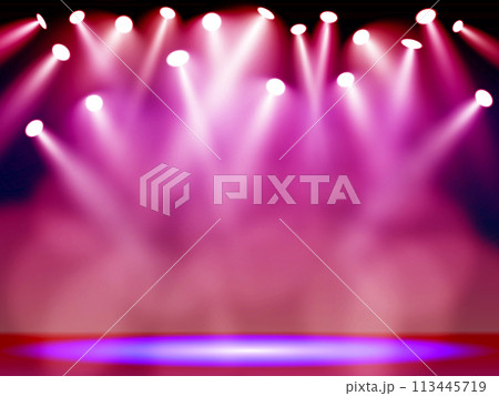 ステージのスポットライト ピンクのイラスト素材 [113445719] - PIXTA