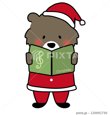 クリスマスに歌をうたっているクマのイラスト素材 [120091730] - PIXTA