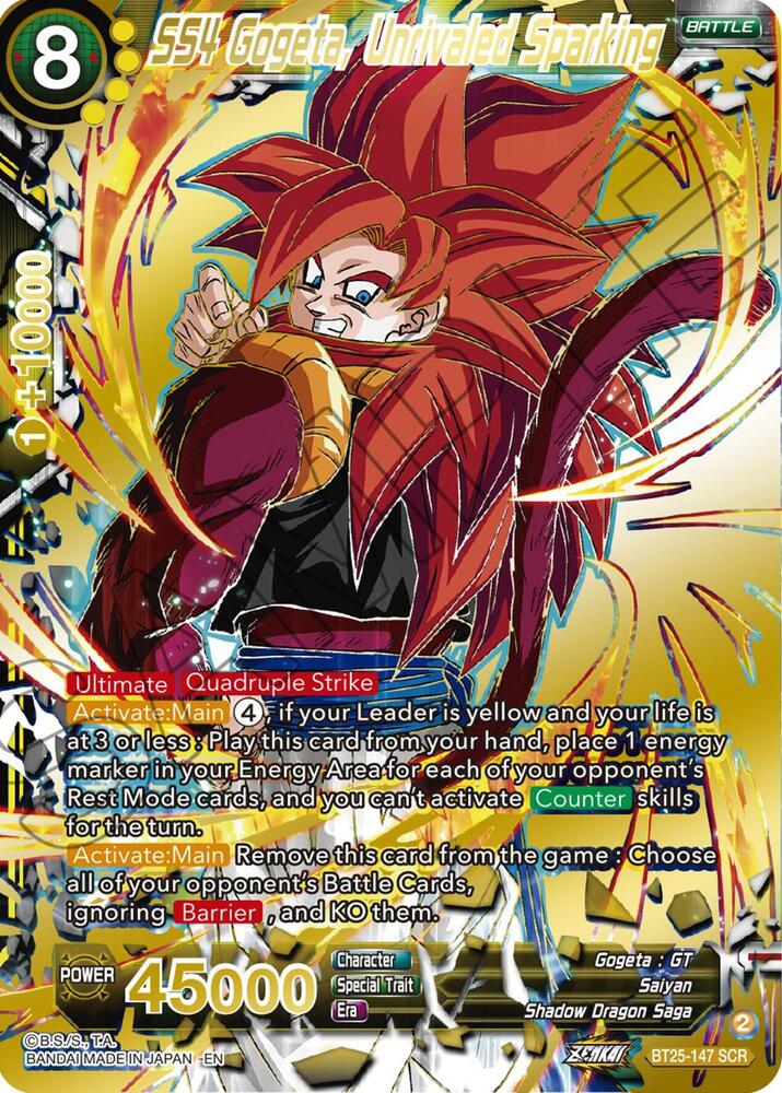 SS4 Gogeta, Unrivaled Sparking - Legend of the Dragon Balls